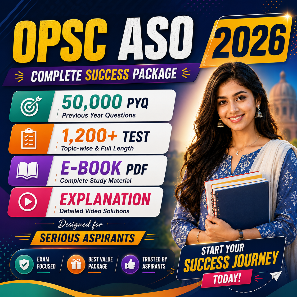 Y4- OPSC ASO 2026 !! E-BOOK (PDF) 50,000 BEST PYQ & 1,100 PYQ TEST !! CHAPTER WISE LAST 5 Years ALL QUESTIONS & ANSWER